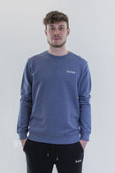 bolao suéter leve azul mosqueado