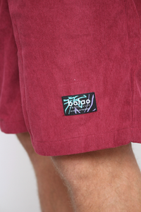 Cord Shorts  Burgundy